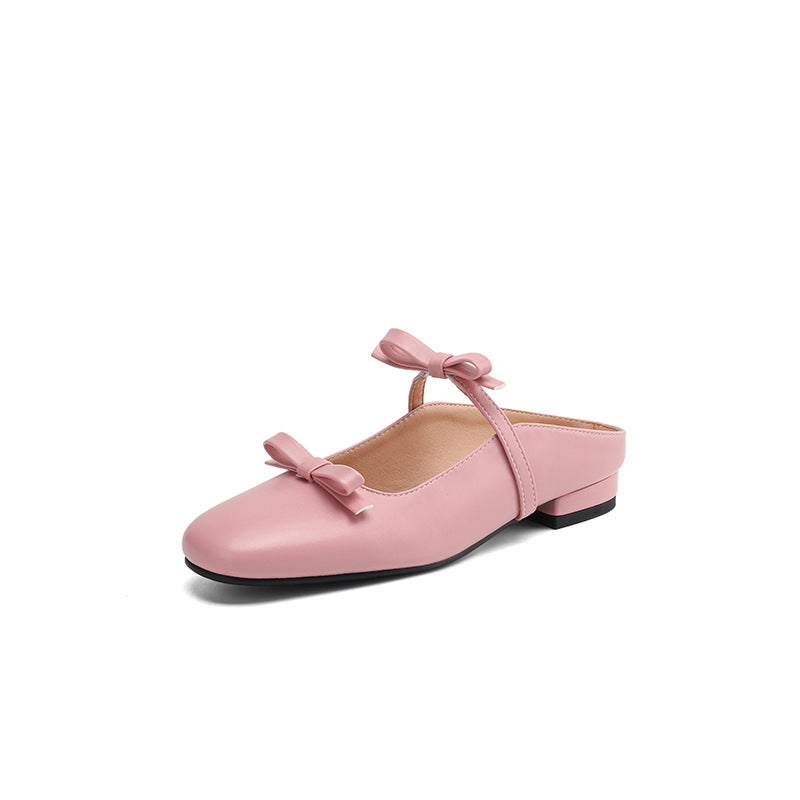 Export Model 2025 Flats Bow 33-43 Large Size Square Toe Toe Outdoor Slippers - Image 1