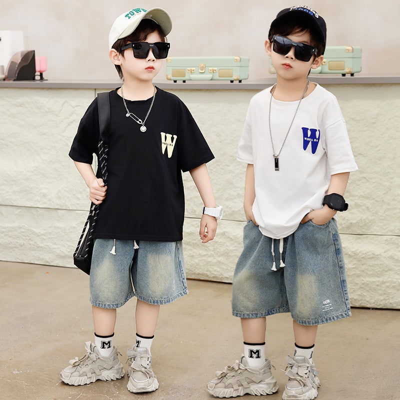 Children'S Short-Sleeved T-Shirt Boys Summer Children'S Clothing Category A Cotton A Generation Of New Sports Bottoming Shirt Summer - Image 3