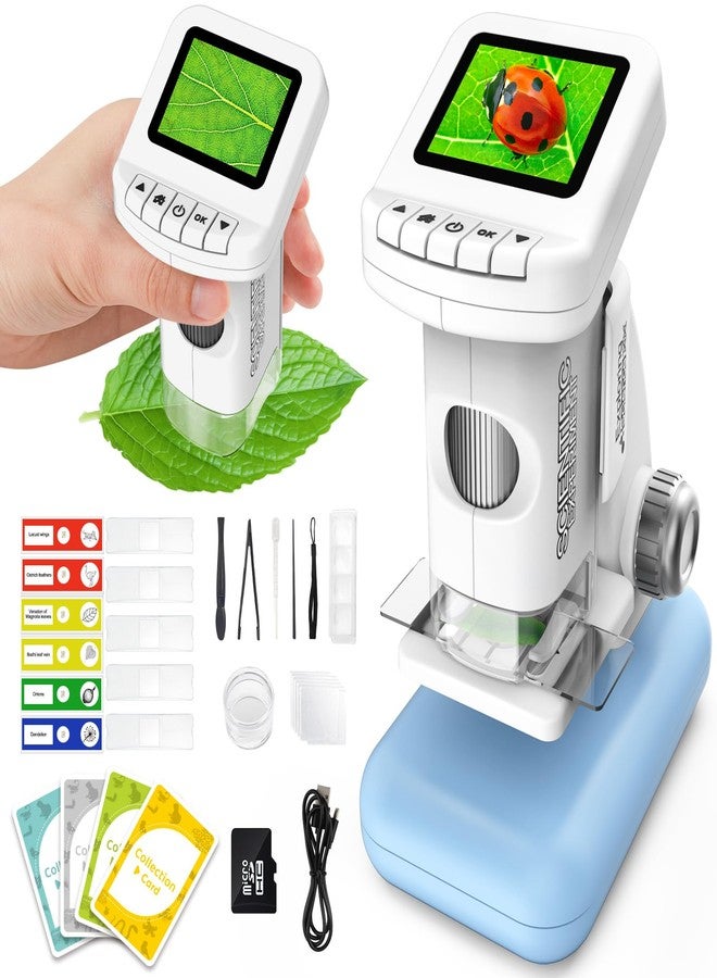 Tozuoup Microscope for Kids, 1200X Kids Microscope Pocket Portable Microscopes with Photo and Video Function, Mini Handheld Digital 2" Screen Rechargeable Student Edu Science Microscopes for Kids 6-7 8-12 - Image 1