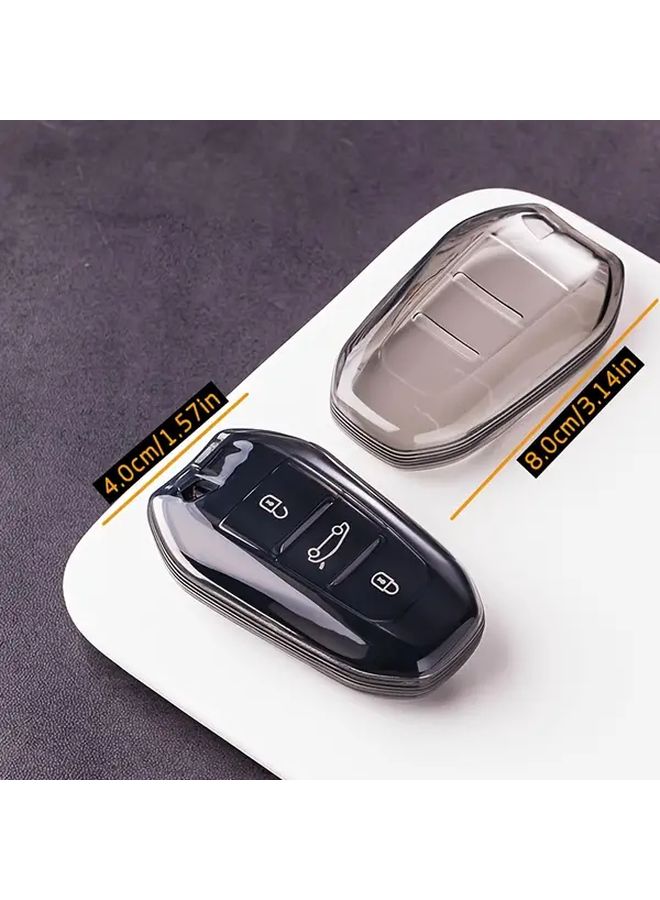Fashion Transparent Black Car Key Cover with Ring Buckle for Multiple Models - Image 2