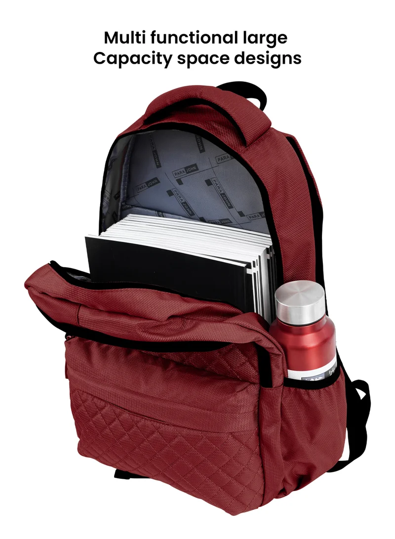 PARAJOHN  Backpack 28L Premium Nylon 18" inches Water Resistant Daily Use Travel Laptop Backpack for Men & Women red  | Best Price UAE