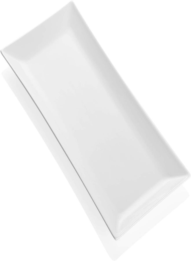 AKDC Sweese 704.000 14 Inch White Rectangular Plate, Serving Platter For Parties, Porcelain Serving Plate - Image 1