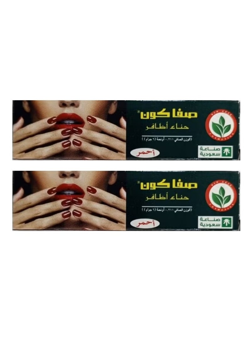 Safa Pack of 2 Henna Nails Red - 2x6 g - Image 1