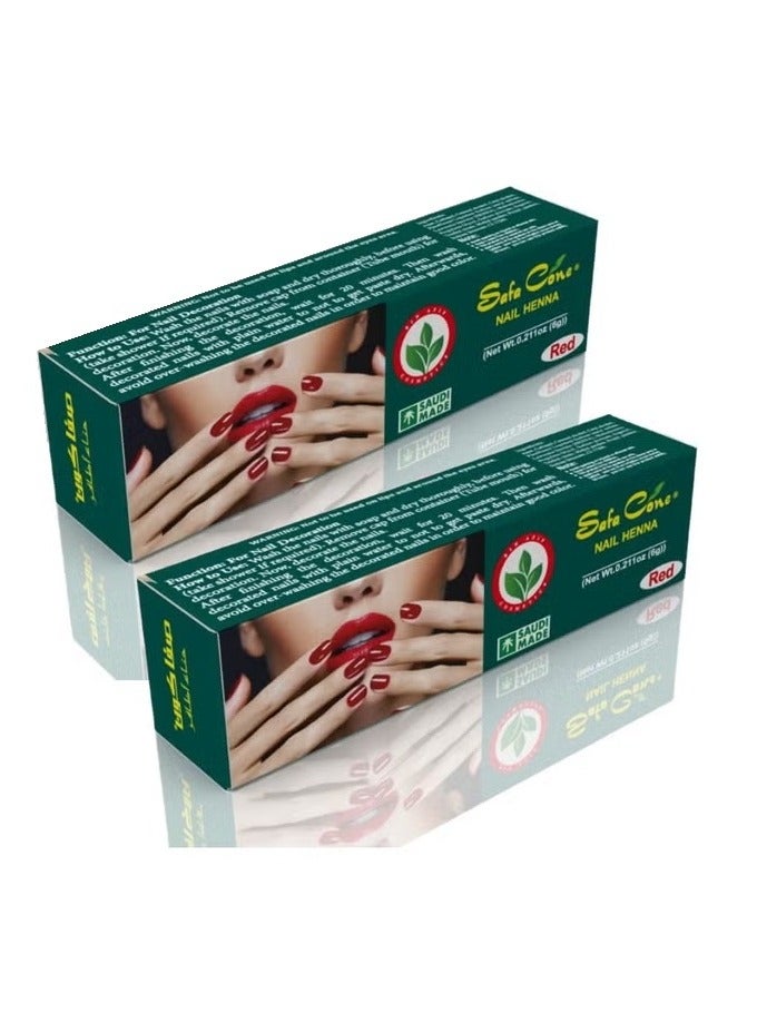 Safa Pack of 2 Henna Nails Red - 2x6 g - Image 2
