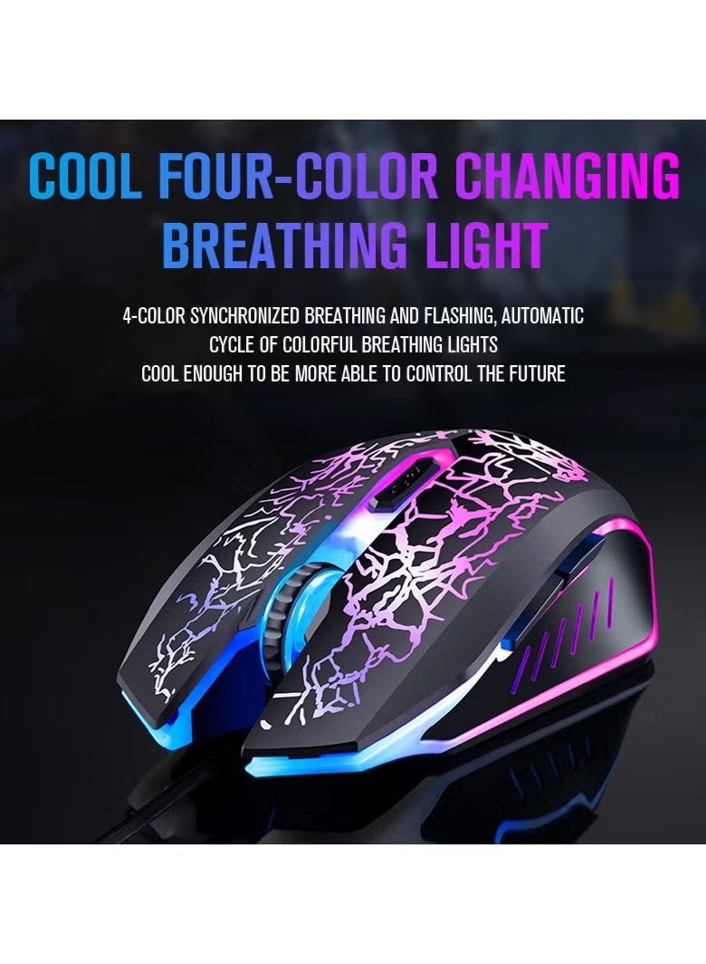 تيسو طقم ألعاب تيسو RGB 4 في 1 – لوحة مفاتيح وماوس وسماعة رأس مع إضاءة LED ولوحة ماوس للكمبيوتر واللابتوب - Image 3