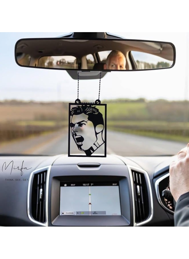 MIRFA Rearview Mirror Hanging Pendant - Wood - Black (Cristiano Ronaldo)  - Image 2