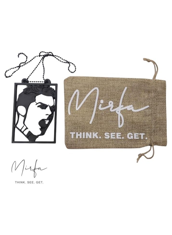 MIRFA Rearview Mirror Hanging Pendant - Wood - Black (Cristiano Ronaldo)  - Image 4