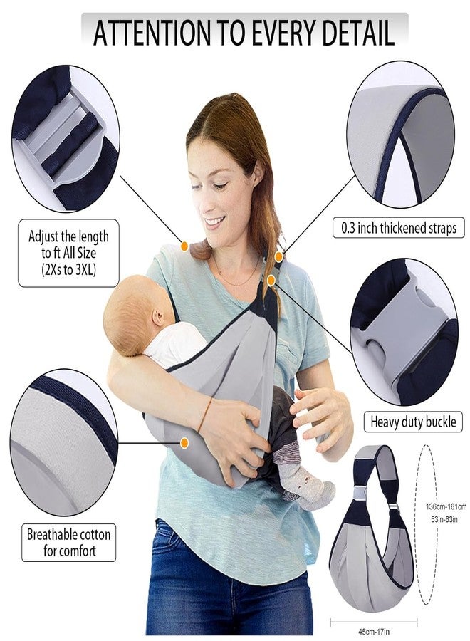 KRISHNPRIYA Infant Baby Carrier - Adjustable Baby Sling for Newborn to Toddler - Ergonomic 3D Mesh Baby Wraps Carrier - Breathable & Lightweight for 0-36 Months Baby (Grey) - Image 2