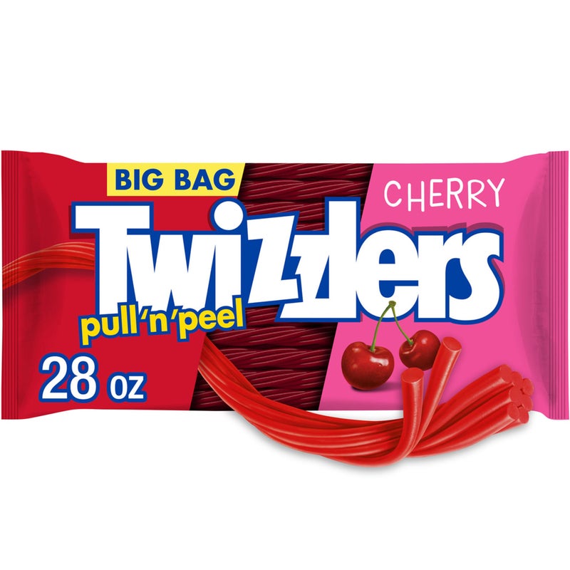 Twizzlers تويزلرز بول أن بيل بنكهة الكرز على طريقة العرقسوس - حلوى مطاطية كبيرة الوزن 28 أوقية - Image 3