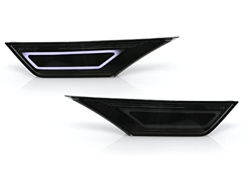 USR UNIQUE STYLE RACING DEPO civic side markers-911 Carrera Style LED Light Bar Smoke Front Bumper Sidemarker Lamp comp. with 2016-2021 Honda Civic Coupe Sedan Hatchback All Models(10thGen White LED) - Image 1