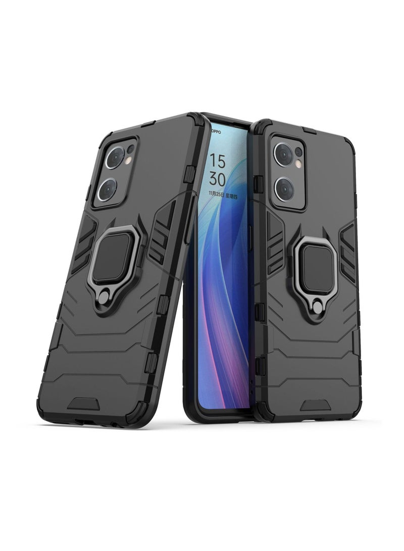 Black protective cover with ring bracket For Oppo - Image 1