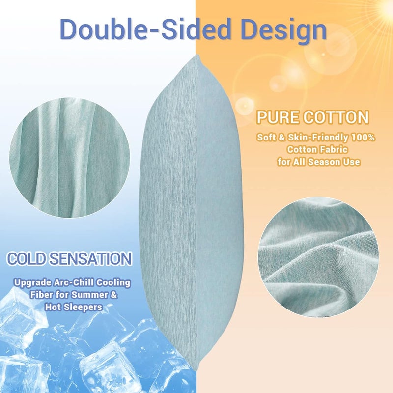 LUXEAR 2 x Cooling Pillowcase 50 x 75 cm for Night Sweats, Super Soft Pillowcase, Japanese Arc-Chill Q-Max 0.4 Cooling Fibre + 100% Cotton, Breathable Pillowcase, Hidden Zip - Image 3
