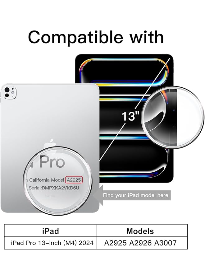 جي تيك حافظة لجهاز ايباد برو 13 انش M4 2024 مع حامل قلم شفاف خلفي رفيع مقاوم للصدمات مع خاصية الاستيقاظ التلقائي باللون الأرجواني - Image 2