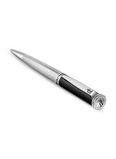 POLICE Gridget Pen Stainless Steel Clip Textured Barrel  Iconic P Logo Black Finish  - Image 2
