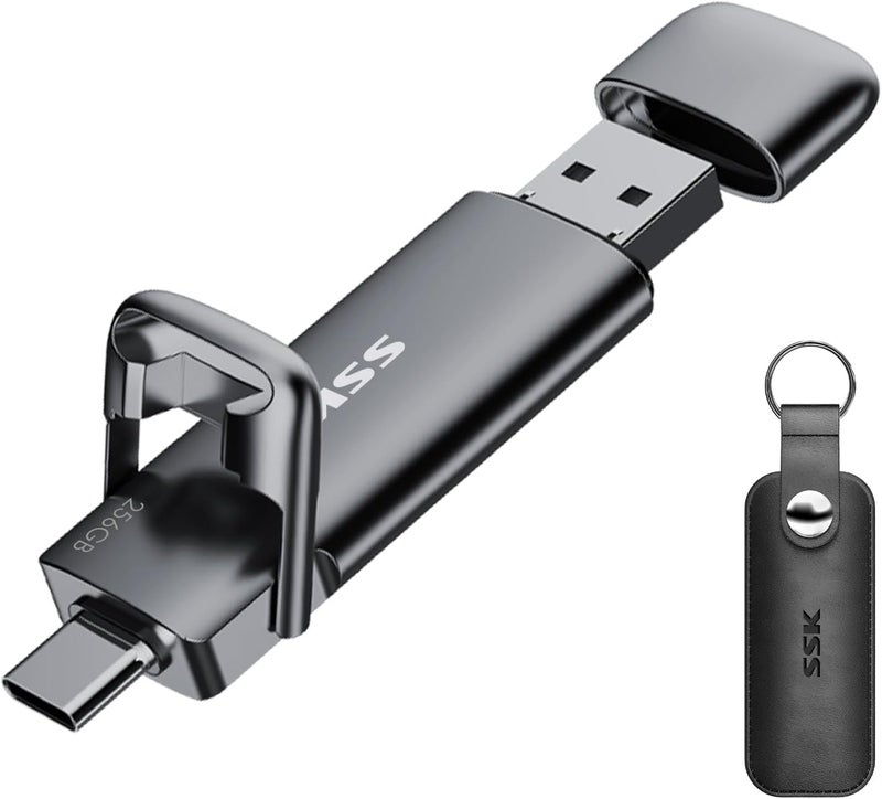 External SSD Up to 550MB/s, Fast Speed Dual Flash Drive Type C+ USB A 3.2 Gen 2 External Solid State Drive, Memory Stick Data Storage for Windows/Mac/iPhone 15/Android Phone/PS4, 256GB - Image 1
