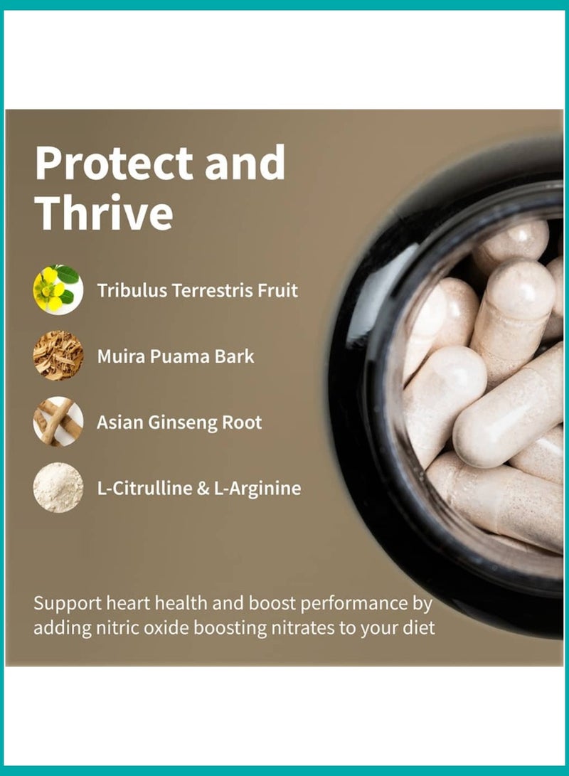 SNAP SUPPLEMENTS Nitric Oxide Booster Supplement – Amino Acids & Botanical Blend – Supports Energy, Endurance & Heart Health – 60 Capsules - Image 4