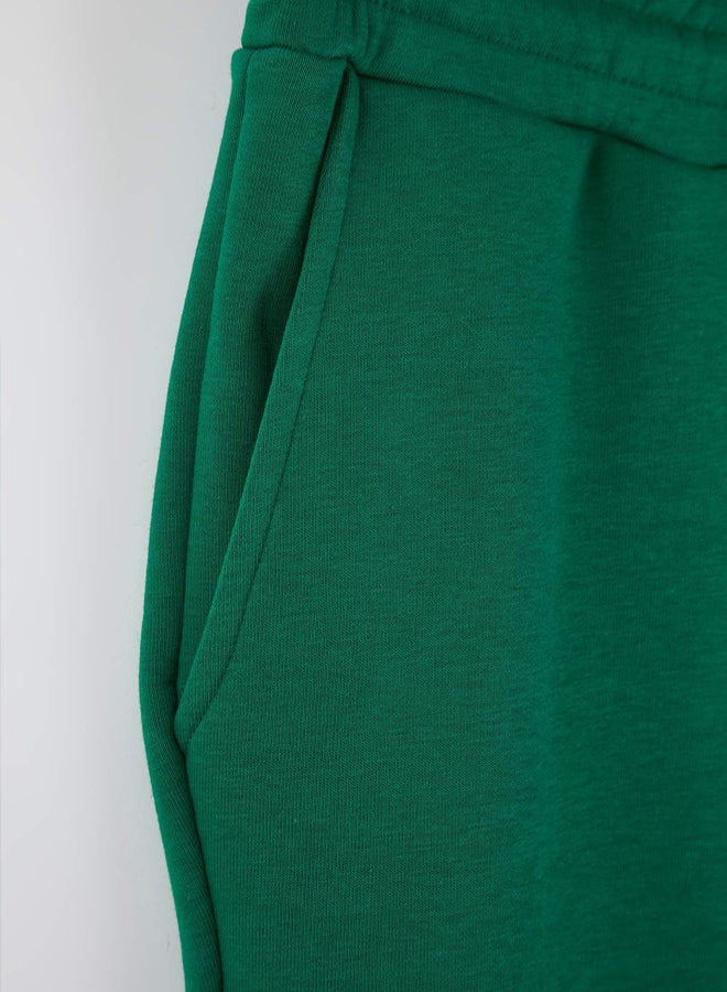 trendyol Green Regular/Regular Cut Pocket Top Label Detail Rubber Leg Track Suit - Image 2
