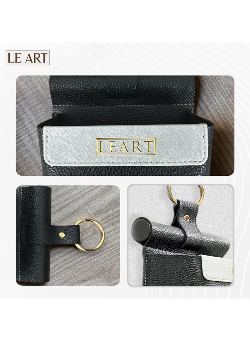 LeArt Wall-Mounted Leather Tissue Box Cover (Black) - Image 4