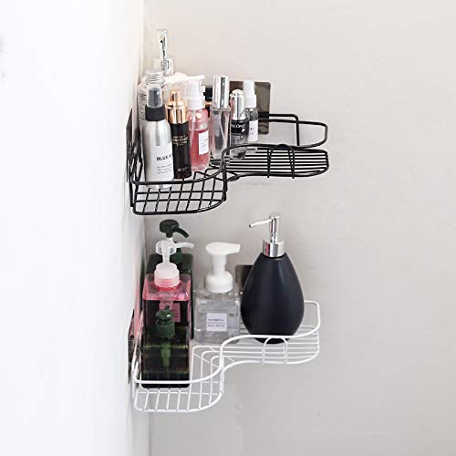 Krupasadhya SelfAdhesive Bathroom Corner Rack Storage Shelves Bathroom Storage Rack Corner Stainless Steel Bathroom Corner Shelf Organizer Storage Black Pack of 1 - Image 3