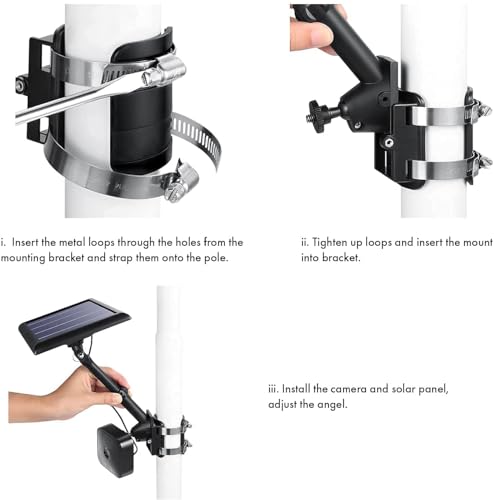 Wasserstein 2-in-1 Universal Pole Mount for Camera & Solar Panel Compatible with Wyze, Blink, Ring, Arlo, Eufy Camera (White) - Image 3