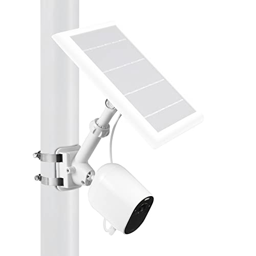 Wasserstein 2-in-1 Universal Pole Mount for Camera & Solar Panel Compatible with Wyze, Blink, Ring, Arlo, Eufy Camera (White) - Image 1