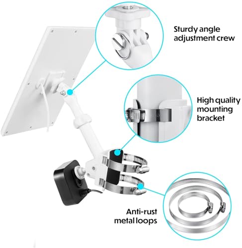 Wasserstein 2-in-1 Universal Pole Mount for Camera & Solar Panel Compatible with Wyze, Blink, Ring, Arlo, Eufy Camera (White) - Image 4