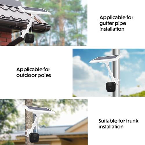 Wasserstein 2-in-1 Universal Pole Mount for Camera & Solar Panel Compatible with Wyze, Blink, Ring, Arlo, Eufy Camera (White) - Image 5