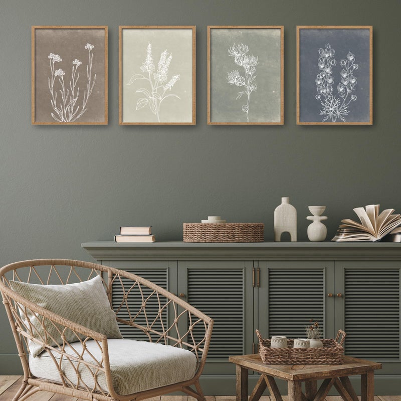 Heiple Framed Boho Wall Art Set of 4 Wooden Wall Art for Rustic Vintage Farmhouse Home Living Room Bedroom Bathroom Kitchen Wall Decor (Brown, 12"x16") - Image 4