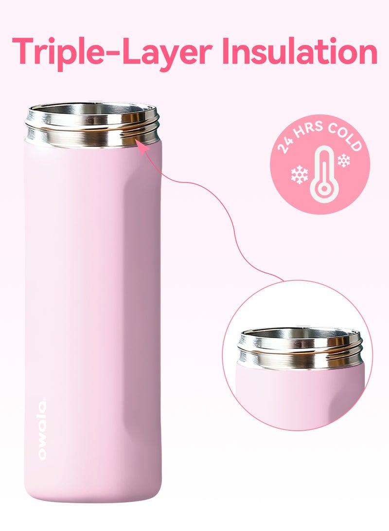 Owala FreeSip Insulated Stainless Steel Water Bottle With Straw For Sports Travel And School BPA Free Sports Water Bottle(Pink 24OZ) - Image 4