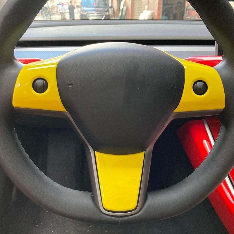 Wivplex Yellow Steering Wheel Patch for Tesla Model 3 & Y - Image 4