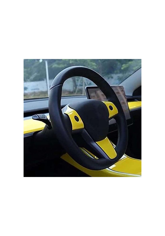 Wivplex Yellow Steering Wheel Patch for Tesla Model 3 & Y - Image 3