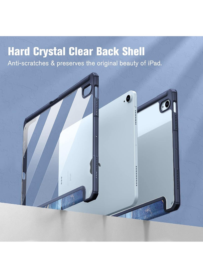 Case for iPad Air 11 inch M3 2025/Case for iPad Air 11 inch M2 2024 and iPad Air5 10.9 inch 2022/Air4 10.9 inch 2020 Gen with Pencil Holder Clear Transparent Slim Stand Auto Wake/Sleep,Cover for air 5th/air 4th 10.9inch 2022/2020,air 6th/air 7th 11inch 2025/2024