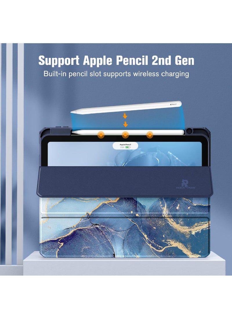 Case for iPad Air 11 inch M3 2025/Case for iPad Air 11 inch M2 2024 and iPad Air5 10.9 inch 2022/Air4 10.9 inch 2020 Gen with Pencil Holder Clear Transparent Slim Stand Auto Wake/Sleep,Cover for air 5th/air 4th 10.9inch 2022/2020,air 6th/air 7th 11inch 2025/2024