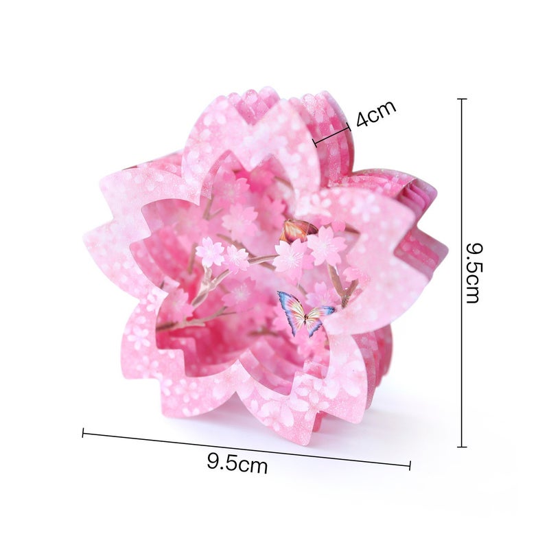 Valentine'S Day 3D Greeting Card Heart Cherry Blossom Tree Paper Carving Mother'S Day Blessing Message Thank You Card - Image 1
