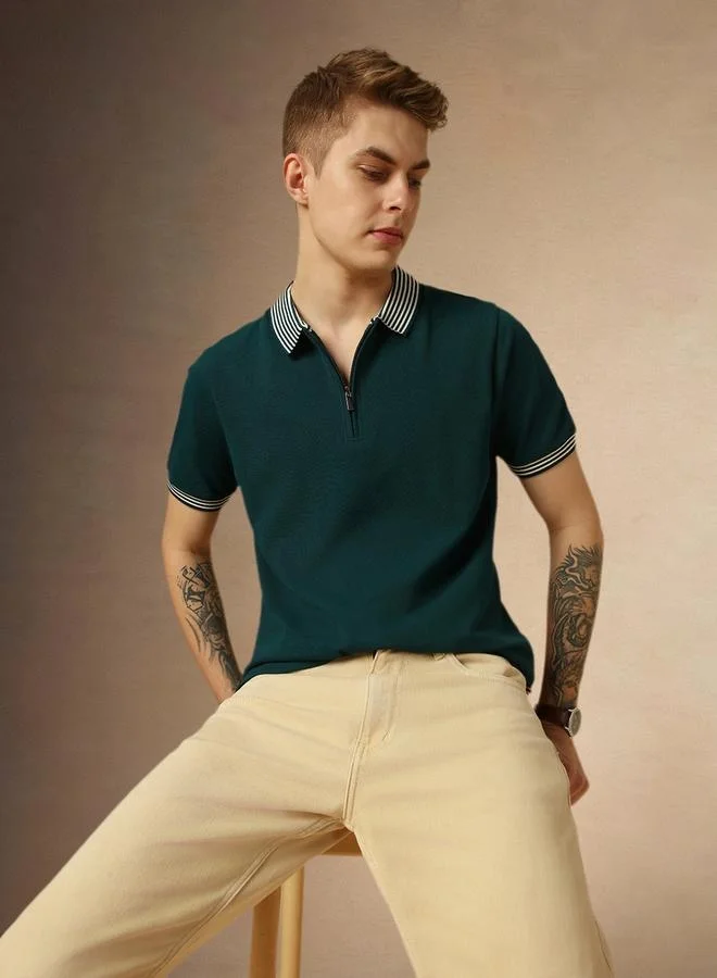 دينيس لينغو Dennis Lingo Regular Fit Striped Polo Collar T-Shirt