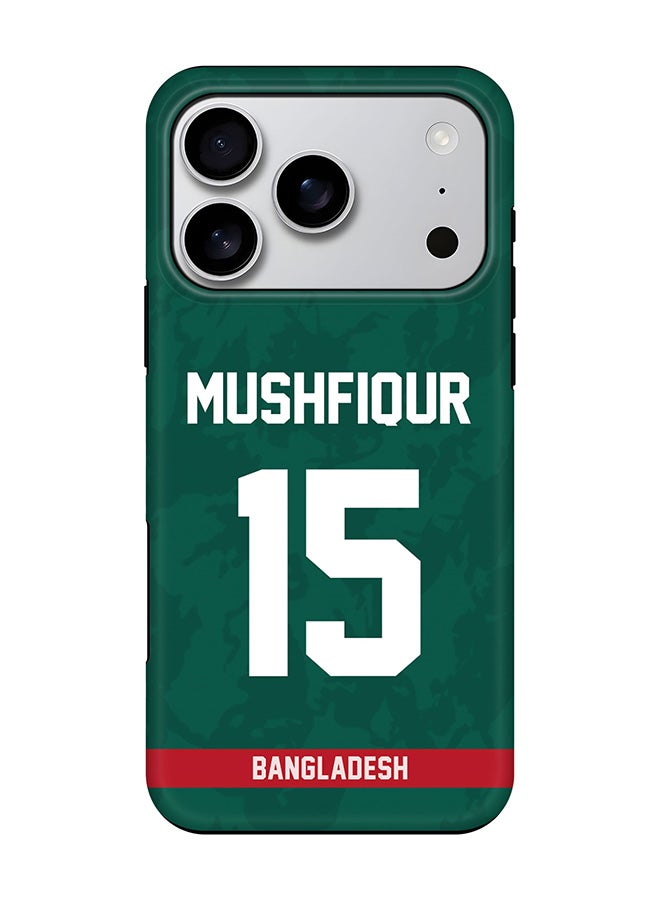 Stylizedd Tough Pro Magnetic Case for iPhone 17 Pro, Dual Layer hybrid PC + TPU Mobile Cover Matte - Bangladesh Mushfiqur Rahim, Jersey No 15