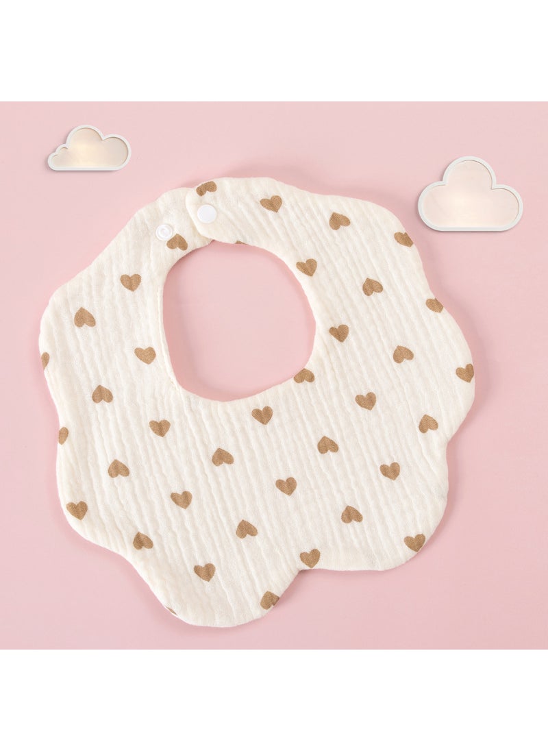 Baby cotton gauze petal bib childrens saliva towel 360 degree rotation newborn bib anti-spitting class a Zou cloth petal bib-Love Zou cloth petal bib-Love