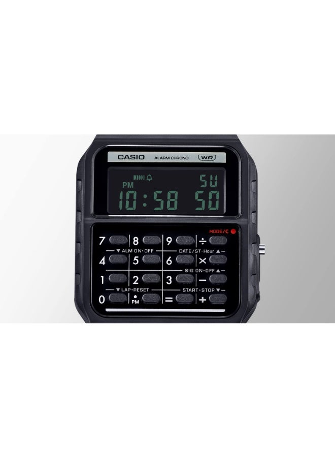 كاسيو ساعة كاسيو CA-53WB-1BDF رقمية للجنسين، مقاومة للماء، حاسبة 8 أرقام، ستوب ووتش، منبّه يومي – أسود - Image 3