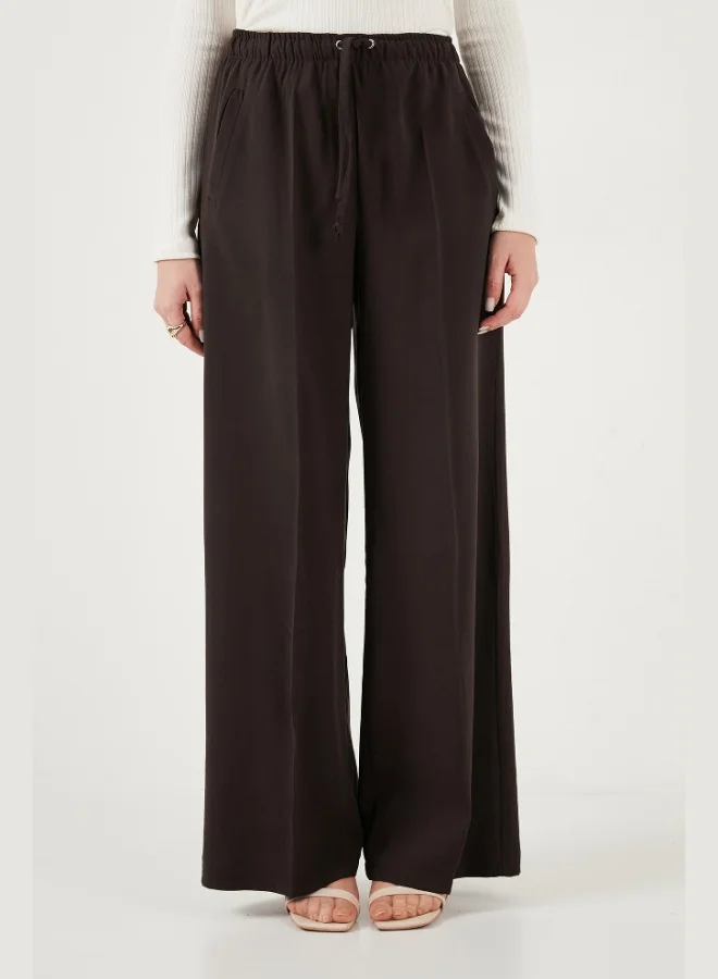 Lela  Lela Relaxed Fit High Waist Wide Leg Tie-Up Trousers Women's Pants 6923874 for Women | Best Price UAE