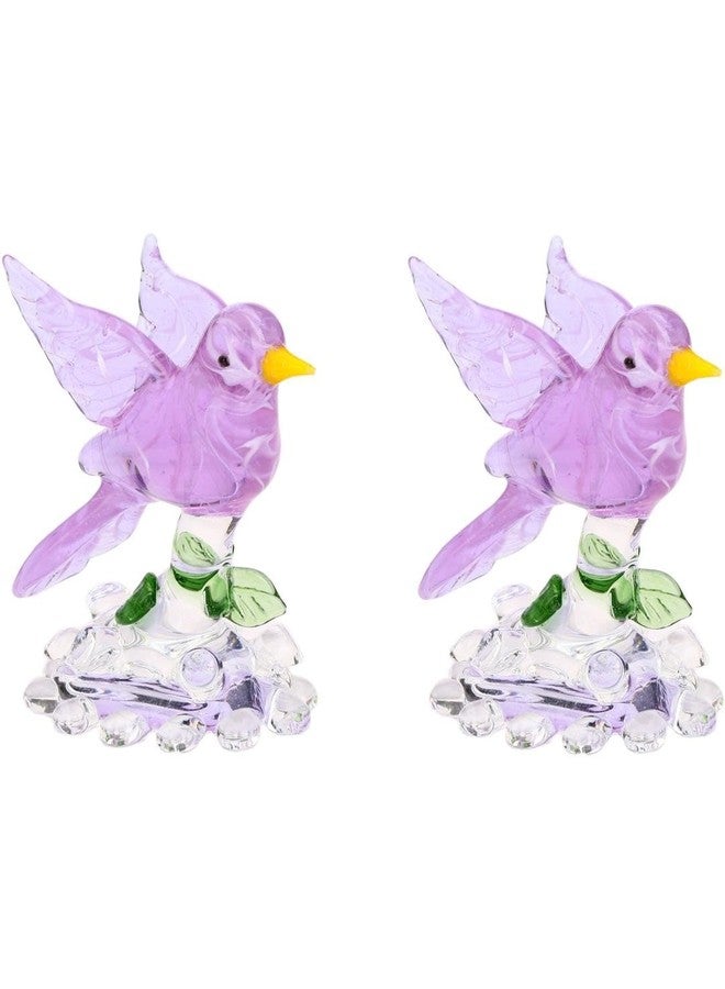 Somil Relaxing Bird with Yellow Peak On A Tree Decorative Crystal Showpiece Gifting, Purple, 8 X 5.5 X 9 Cm, Made by Hand from Expert Artisans - Image 2