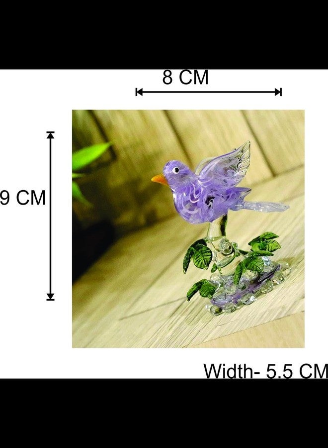 Somil Relaxing Bird with Yellow Peak On A Tree Decorative Crystal Showpiece Gifting, Purple, 8 X 5.5 X 9 Cm, Made by Hand from Expert Artisans - Image 4
