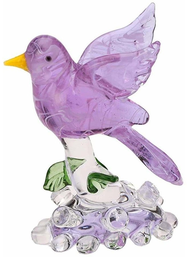 Somil Relaxing Bird with Yellow Peak On A Tree Decorative Crystal Showpiece Gifting, Purple, 8 X 5.5 X 9 Cm, Made by Hand from Expert Artisans - Image 5