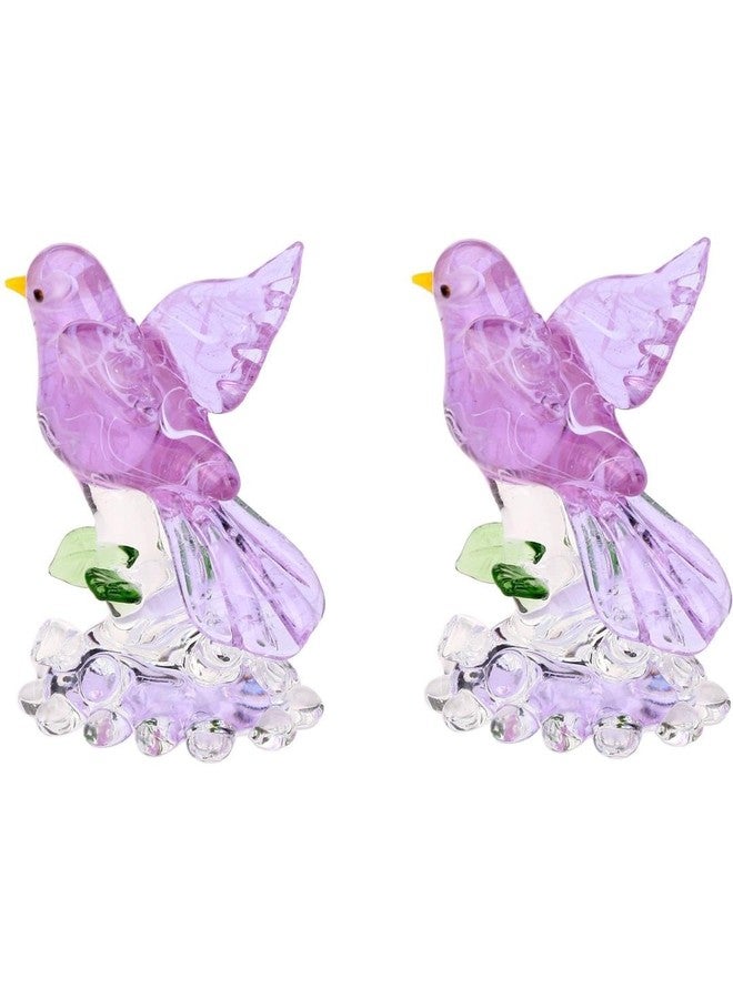 Somil Relaxing Bird with Yellow Peak On A Tree Decorative Crystal Showpiece Gifting, Purple, 8 X 5.5 X 9 Cm, Made by Hand from Expert Artisans - Image 3