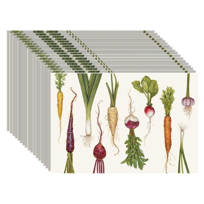 HESTER COOK PAPER PLACEMAT PAD OF 18 NATURAL FARMERS MARKET