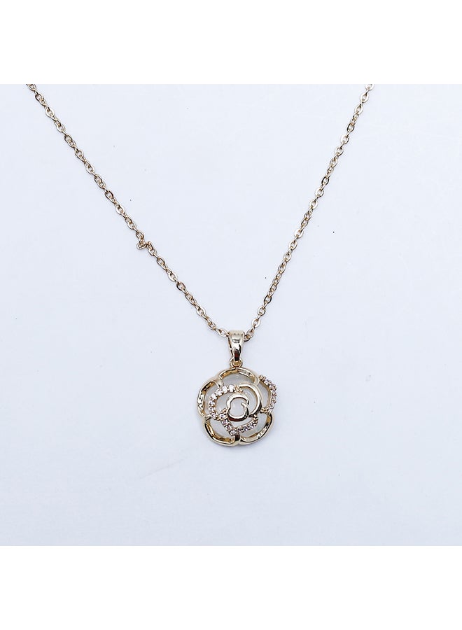 FLUFFY Face Of Rose Soft Necklaces Of Fluffy Women's Accessories-Gold  - Image 1