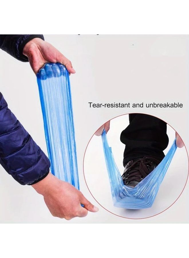100pcs Blue Disposable Plastic Sleeves Waterproof Elastic Wrist Oil Resistant Kitchen - Image 3