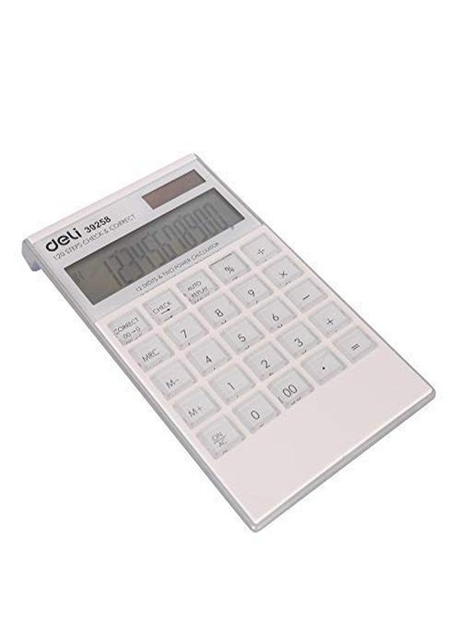 Deli W39258 12 Digit Big Size Financial Calculator with 120 Steps Check and Auto Correct Option | White - Image 2