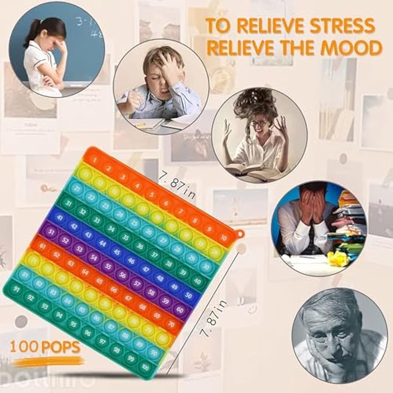 Double Side 1 100 200 Popper, Chart Pop, 200 Poper with Numbers, Square Popper for Elementary, Fidget Sensory Toy, Montessori Educational Gift for Kindergarten Classroom Kids 3 4 5 Year Old - Image 4