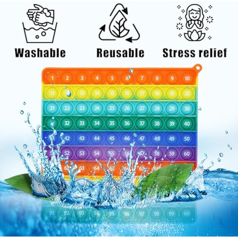 Double Side 1 100 200 Popper, Chart Pop, 200 Poper with Numbers, Square Popper for Elementary, Fidget Sensory Toy, Montessori Educational Gift for Kindergarten Classroom Kids 3 4 5 Year Old - Image 3