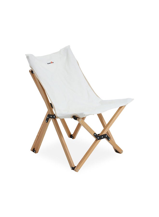 Vinyl Folding Chair, White And Natural
